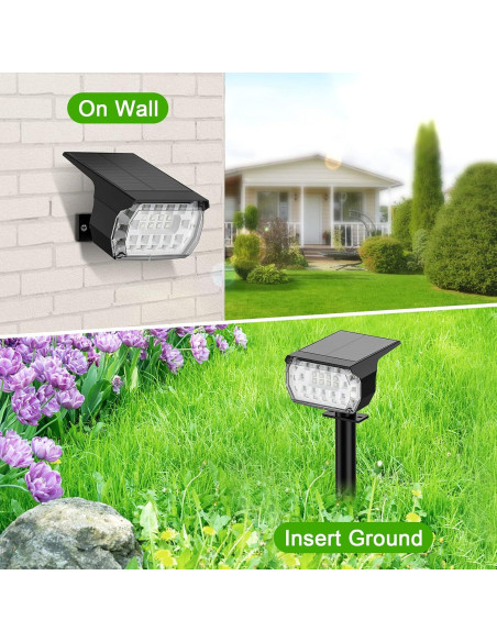 Focos Solares LANSOW RGB 8 Paquete 30 LEDs Impermeables Focos Solares LANSOW RGB 8 Paquete 30 LEDs Impermeables