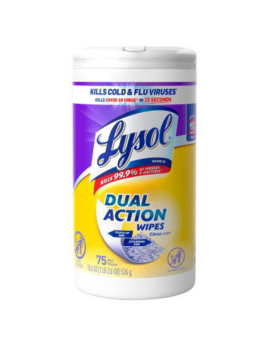 Toallitas Desinfectantes Lysol 75ct - Doble Acción, Aroma Cítricos