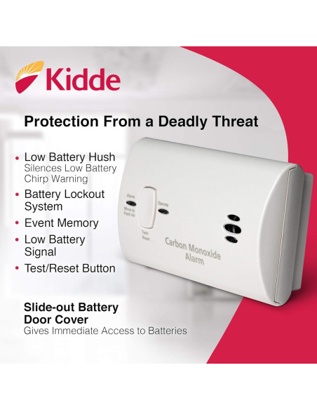 Detector de Monóxido de Carbono Kidde 9CO5LP2 Portátil a Batería Detector de Monóxido de Carbono Kidde 9CO5LP2 Portátil a Batería