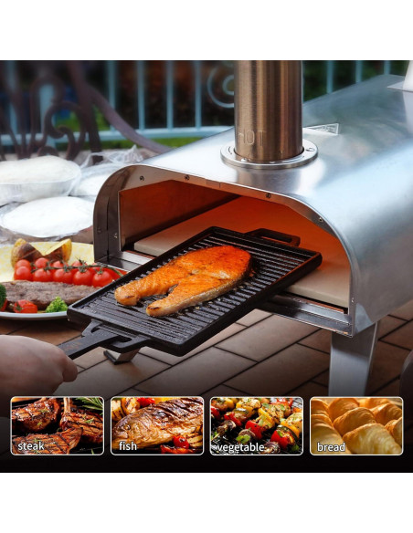 Horno de Pizza Big Horn Outdoors 12" Acero Inoxidable Portátil Horno de Pizza Big Horn Outdoors 12" Acero Inoxidable Portátil