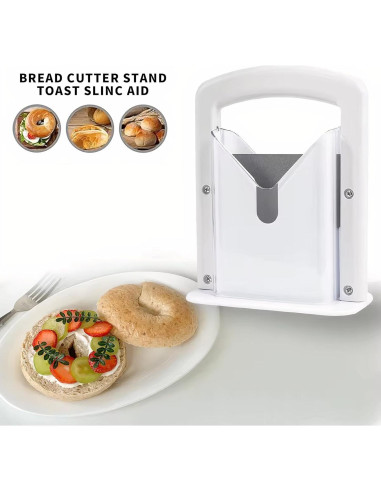 Cortador de Bagels Guillotina EverDwell Acero Inoxidable Blanco
