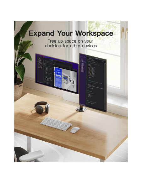 Soporte Doble de Monitor HUANUO HNCM7 Ajustable 2 Monitores Soporte Doble de Monitor HUANUO HNCM7 Ajustable 2 Monitores