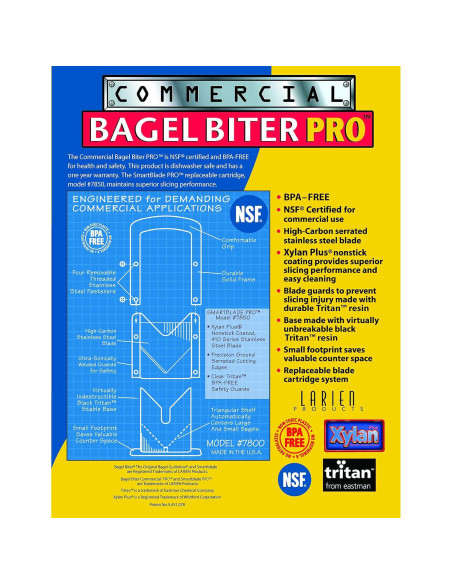 Cortador de Bagel Comercial Larien 7800 - Libre de BPA - Apto Lavavajillas Cortador de Bagel Comercial Larien 7800 - Libre de BPA - Apto Lavavajillas