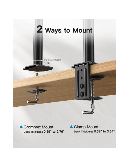 Soporte Doble de Monitor HUANUO HNCM7 Ajustable 2 Monitores Soporte Doble de Monitor HUANUO HNCM7 Ajustable 2 Monitores