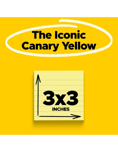 Notas Adhesivas Rayadas Post-it 7.6x7.6 cm Amarillo 6 Blocs Notas Adhesivas Rayadas Post-it 7.6x7.6 cm Amarillo 6 Blocs