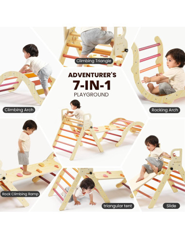 Conjunto Triángulo de Escalada BlueWood Pikler Madera