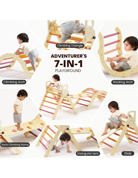 Conjunto Triángulo de Escalada BlueWood Pikler Madera Conjunto Triángulo de Escalada BlueWood Pikler Madera