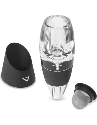 Aereador de Vino Tinto Vinturi Negro con Base y Tecnología Patentada