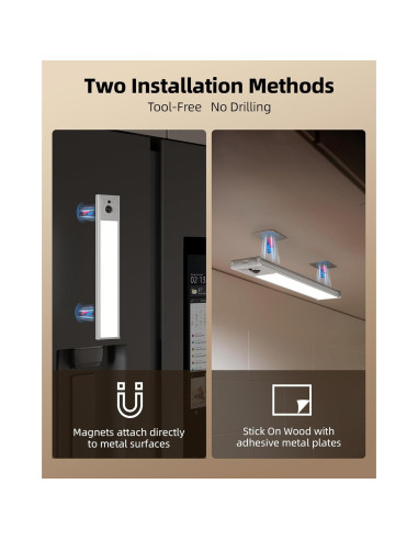 EZVALO 5 Pack Luces Bajo Gabinete Inalámbricas 10" con Sensor