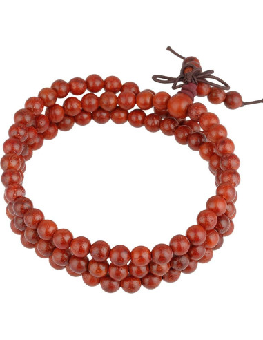 Pulsera Mala Budista Tibetana SUNYIK 108 Perlas Madera Natural