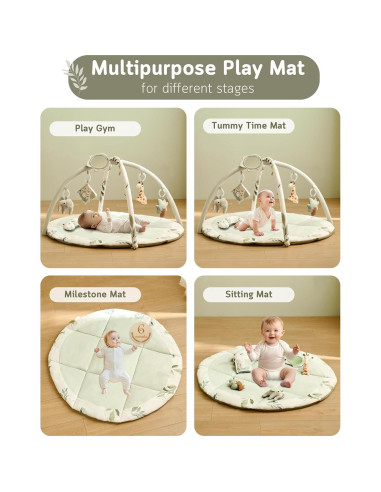 Gimnasio de Juego Fortella para Bebés Verde Salvia con 5 Juguetes