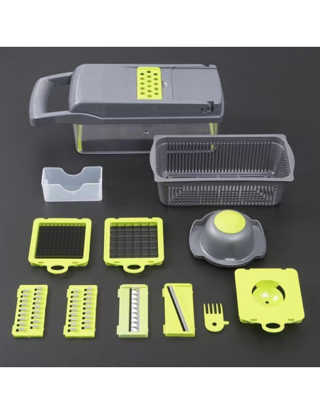 Picador de Verduras Multifuncional SHUTKMVCW QC1 - 14 en 1 con 8 Cuchillas Picador de Verduras Multifuncional SHUTKMVCW QC1 - 14 en 1 con 8 Cuchillas