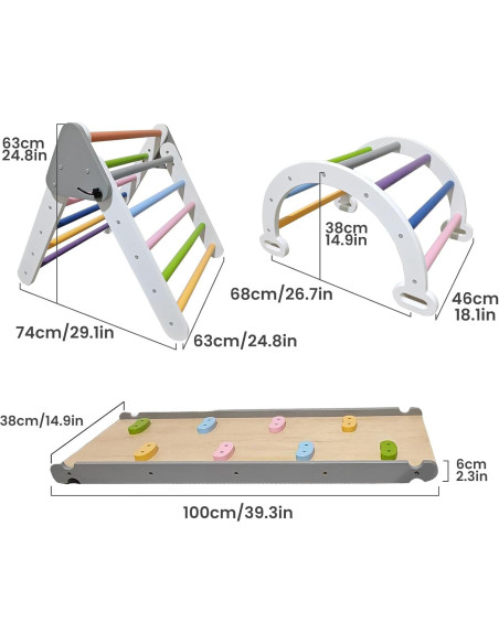 Conjunto de Escalada Triangular Avrlp 7 en 1 para Niños Conjunto de Escalada Triangular Avrlp 7 en 1 para Niños