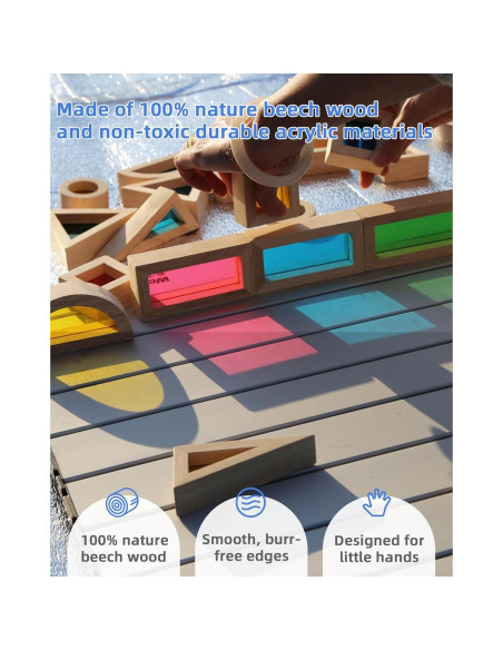 Bloques de Construcción de Madera Jolkid - Set Montessori 24 Piezas Bloques de Construcción de Madera Jolkid - Set Montessori 24 Piezas
