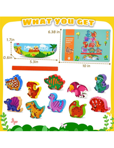 Juguetes de Apilamiento Dinosaurios Vileafy 12 Piezas Montessori