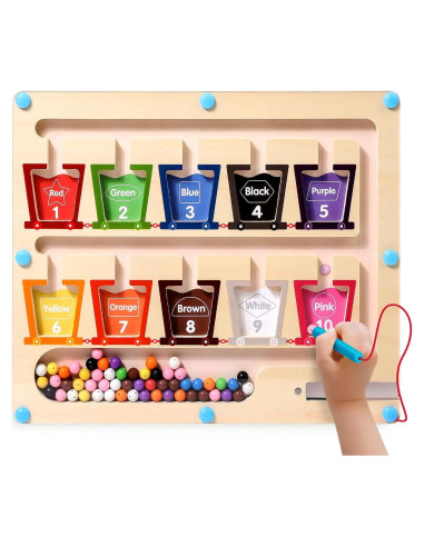 Juguete Montessori de Laberinto Magnético de Madera MOTREE