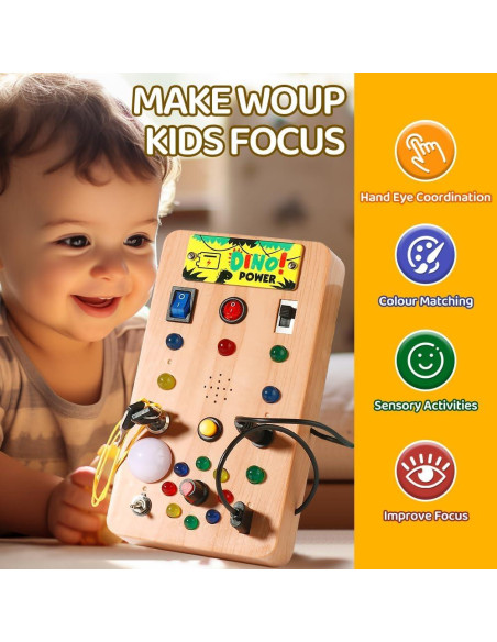 Tablero Ocupado Montessori Shantou LED para Niños 1-3 Años Tablero Ocupado Montessori Shantou LED para Niños 1-3 Años