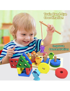 Clasificador de Formas de Madera Montessori 2 en 1 - ZY Toys 2