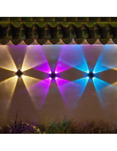 Luces de Pared Solares Gtliba 4LED Multi-Colores IP65 4PACK