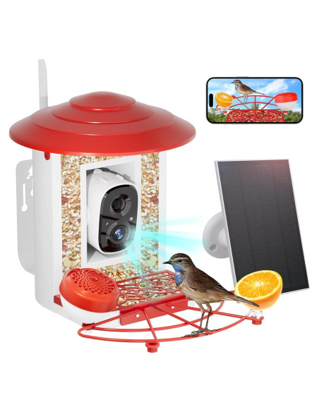 Cámara Comedero para Aves Camii 2K HD AI Rojo 3X Cámara Comedero para Aves Camii 2K HD AI Rojo 3X