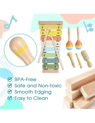 Juego de Instrumentos Musicales Mikiwon para Niños 6 meses a 3 años