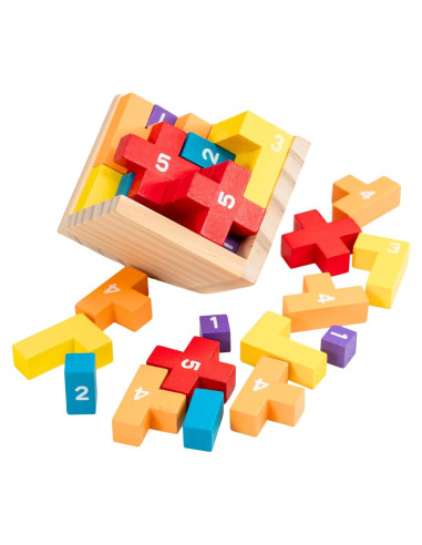 Rompecabezas 3D de Madera Zen Fun - Cubo Colorido 40 Piezas