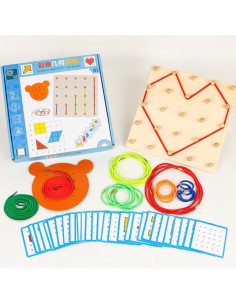 Tablero Geoboard de Madera Montessori New Sky 23.8x23.6cm 2