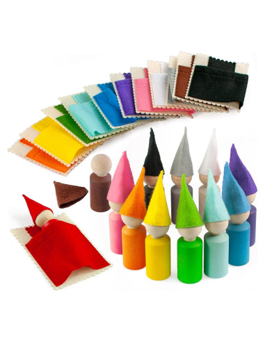 Muñecos de Madera Ulanik Montessori 12 Gnomos 6 cm