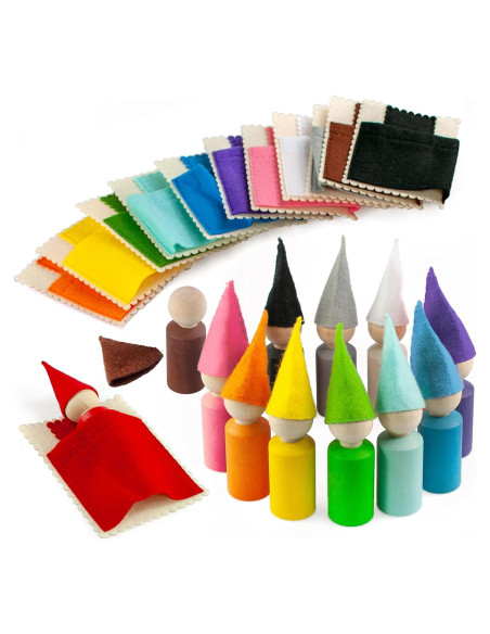 Muñecos de Madera Ulanik Montessori 12 Gnomos 6 cm Muñecos de Madera Ulanik Montessori 12 Gnomos 6 cm