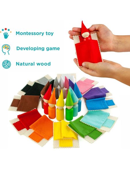 Muñecos de Madera Ulanik Montessori 12 Gnomos 6 cm Muñecos de Madera Ulanik Montessori 12 Gnomos 6 cm