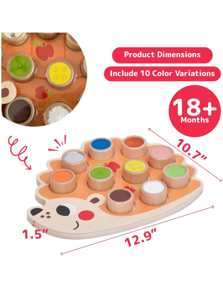 Juguete Sensorial Erizo Prextex - Clasificación de Colores Montessori Juguete Sensorial Erizo Prextex - Clasificación de Colores Montessori