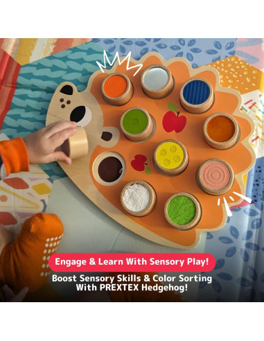 Juguete Sensorial Erizo Prextex - Clasificación de Colores Montessori