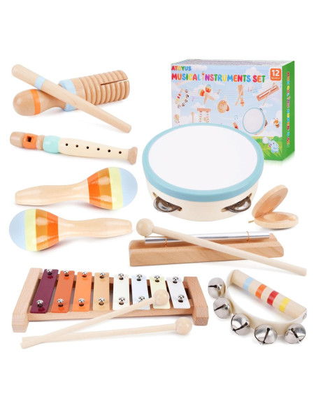 Instrumentos Musicales de Madera Montessori para Niños 1-3 Años Instrumentos Musicales de Madera Montessori para Niños 1-3 Años