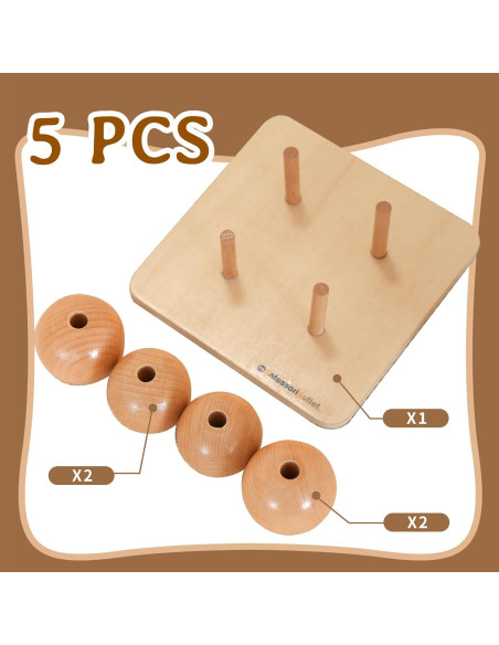 Bolas de Madera en Clavos Pequeños Montessori Outlet 0-3 Años Bolas de Madera en Clavos Pequeños Montessori Outlet 0-3 Años