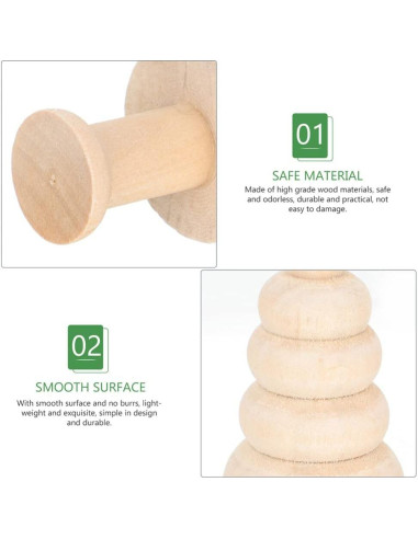 20 Piezas Muñecos de Madera Hongo Sin Terminar Toddmomy