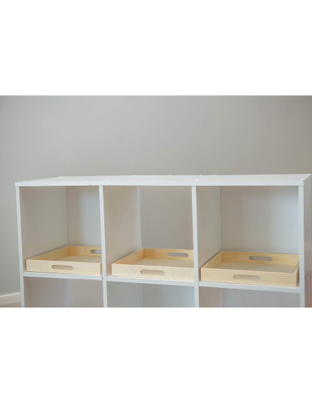 Bandeja de Madera Cuadrada Wooden Living - Paquete de 4 Bandeja de Madera Cuadrada Wooden Living - Paquete de 4