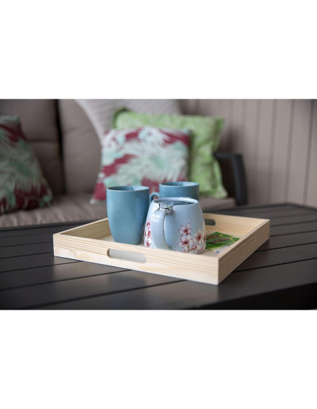 Bandeja de Madera Cuadrada Wooden Living - Paquete de 4 Bandeja de Madera Cuadrada Wooden Living - Paquete de 4