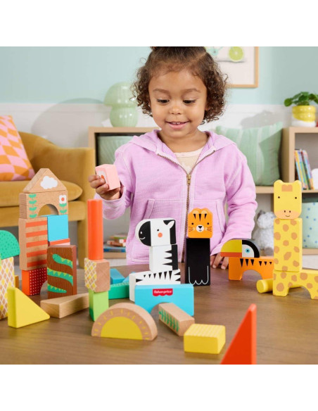 Bloques de Madera Jungle Fisher-Price 50 Piezas Animales Bloques de Madera Jungle Fisher-Price 50 Piezas Animales
