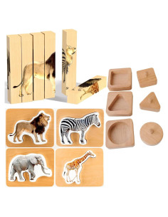 Paquete de Rompecabezas Montessori y Yo - Safari 4-en-1