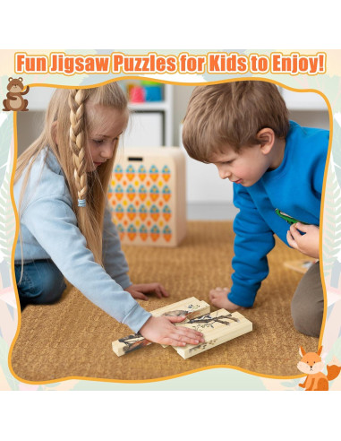 Rompecabezas de Madera 4 en 1 CJiangpo Animales del Bosque