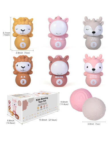 Juguete de Aprendizaje Nueplay Set de Bolos 6 Figuras Animales
