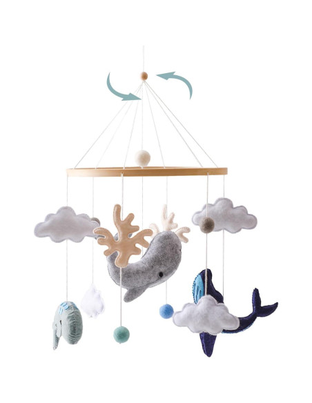 Móvil Montessori para Cuna Ikubigu Ballena Azul 22.86x13.97cm Móvil Montessori para Cuna Ikubigu Ballena Azul 22.86x13.97cm