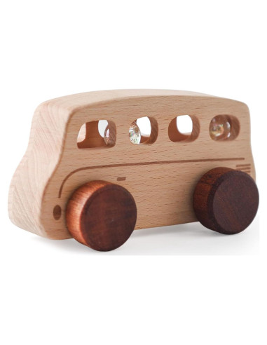 Coche de Juguete de Madera ibwaae para Bebés 10x5.5cm