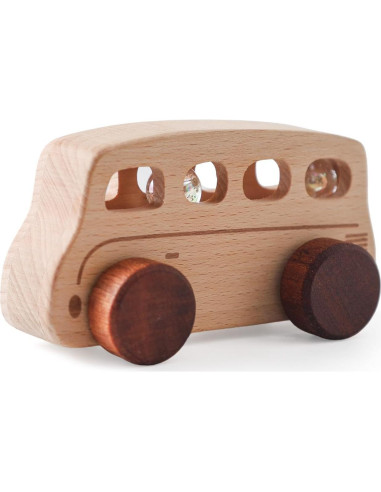 Coche de Juguete de Madera ibwaae para Bebés 10x5.5cm