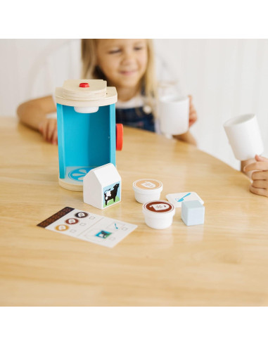 Set de Cafetera de Madera Melissa & Doug 11 Piezas Juego Infantil