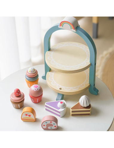 Juego de Comida de Postre de Madera MIKNEKE para Niños