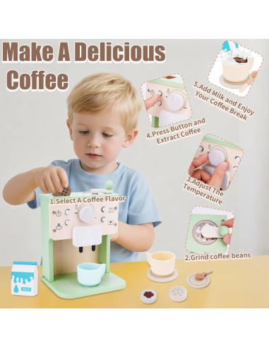 Cafetera de Juguete de Madera Shen Zhen 12 Piezas 3-5 Años