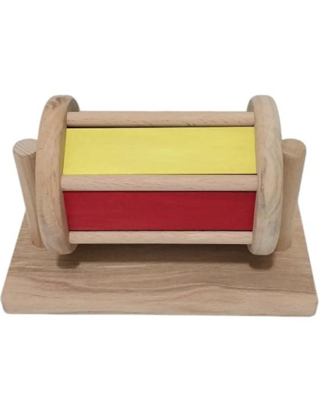 Tambor Giratorio Montessori de Madera Arcoíris 22x12cm Tambor Giratorio Montessori de Madera Arcoíris 22x12cm