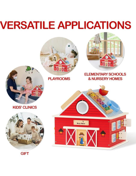 Cubo de Actividades de Madera Monlúrd 12 en 1 para Niños Cubo de Actividades de Madera Monlúrd 12 en 1 para Niños