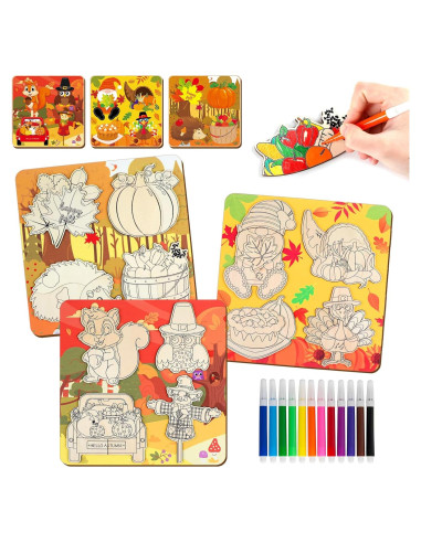Rompecabezas de Madera Otoñal Gisgfim para Niños 25x25 cm